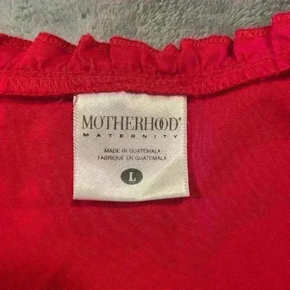 Women’s Red Motherhood Maternity Button Up - Picture 5 of 10